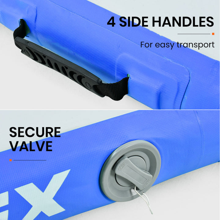 PROFLEX  300x100x10cm Inflatable Air Track Mat Tumbling Gymnastics, Blue & White, with Electric Pump