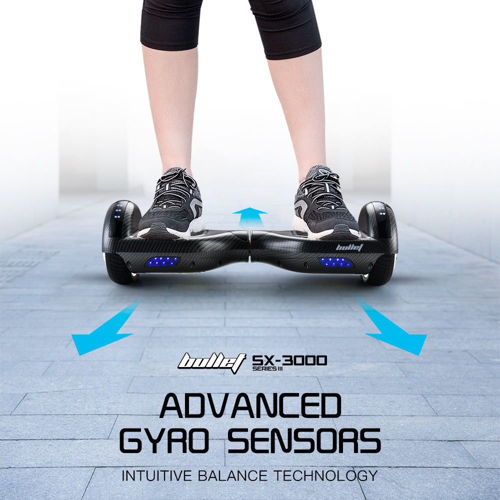 BULLET Hoverboard Electric Scooter 6.5 Inch Wheels Self Balancing Gen III Carbon Fiber Style