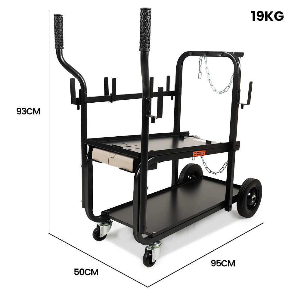 ROSSI Heavy-Duty 160kg Capacity Welding Cart Trolley, with Consumables Case