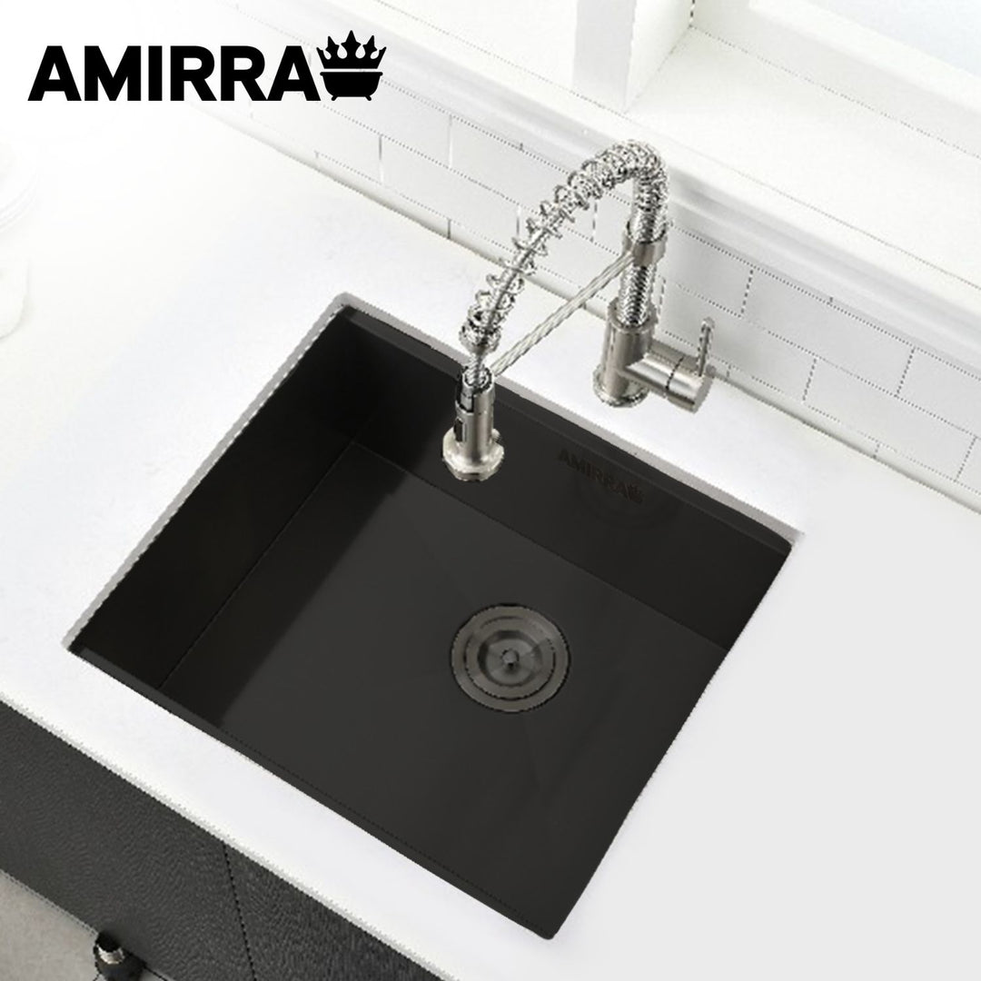 AMIRRA Kitchen Stainless Steel Sink 440mm x 440mm with Nano Coating (Silver Black)