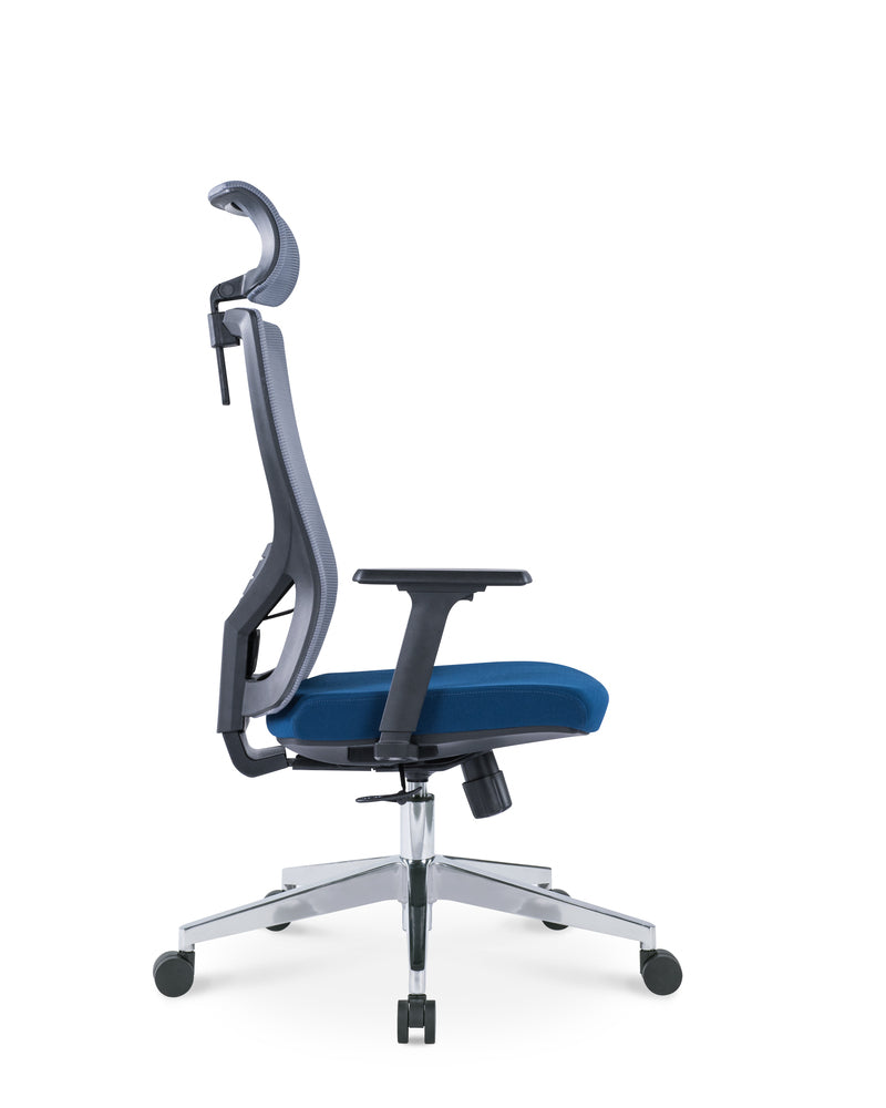 EKKIO Ava - Office Chair (Grey & Blue)