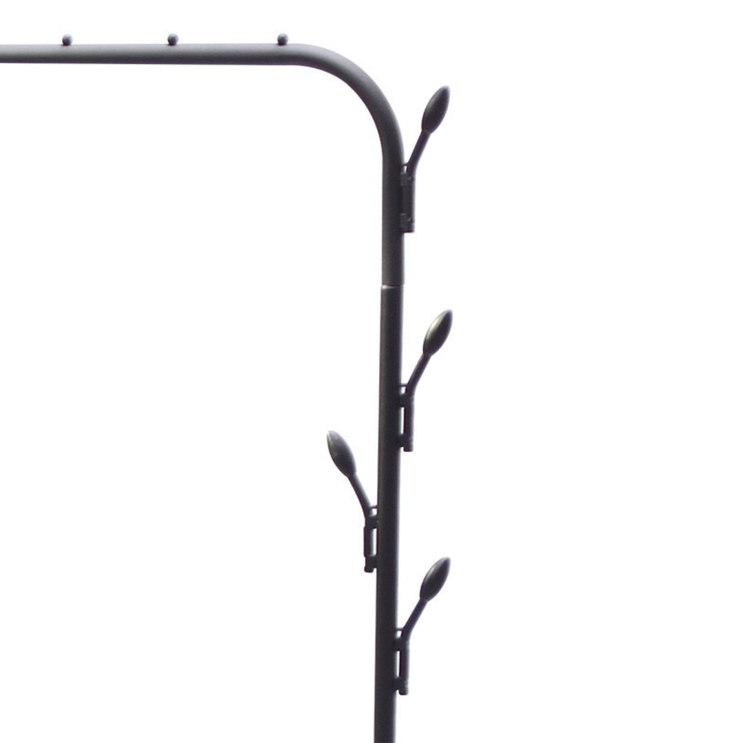 EKKIO Clothing Rack with Bottom Shelf & Anti-slip floor protectors (Black)