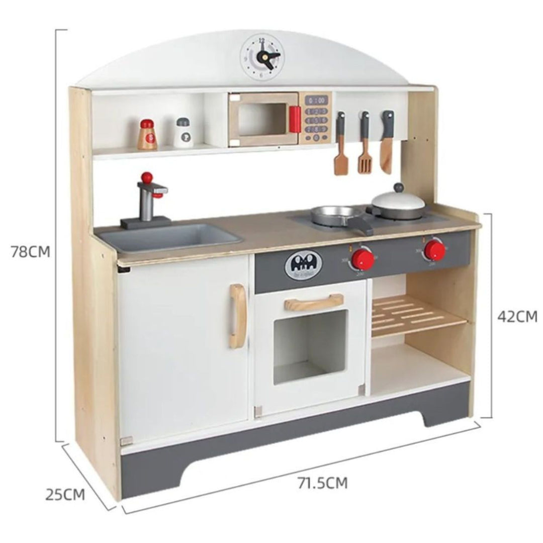 EKKIO Wooden Kitchen Playset for Kids (Minimalist)