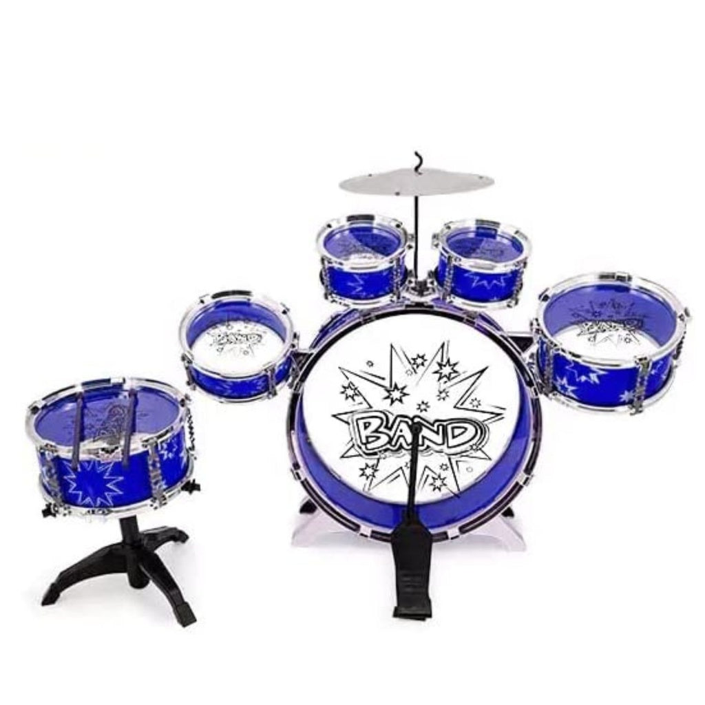 GOMINIMO Kids 6pcs Drum Set with Drummer Seat (Blue) GO-KDS-101-BHP