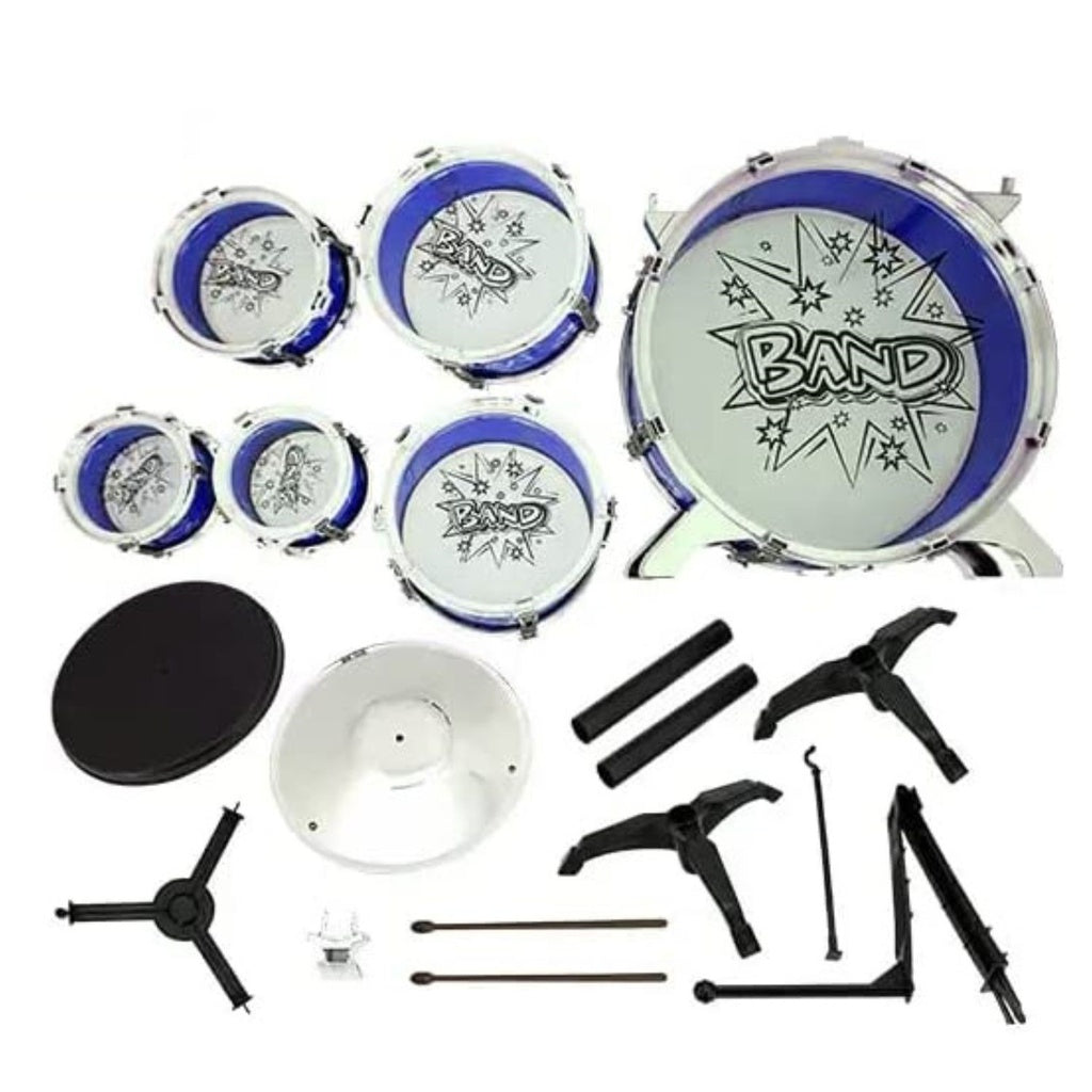 GOMINIMO Kids 6pcs Drum Set with Drummer Seat (Blue) GO-KDS-101-BHP