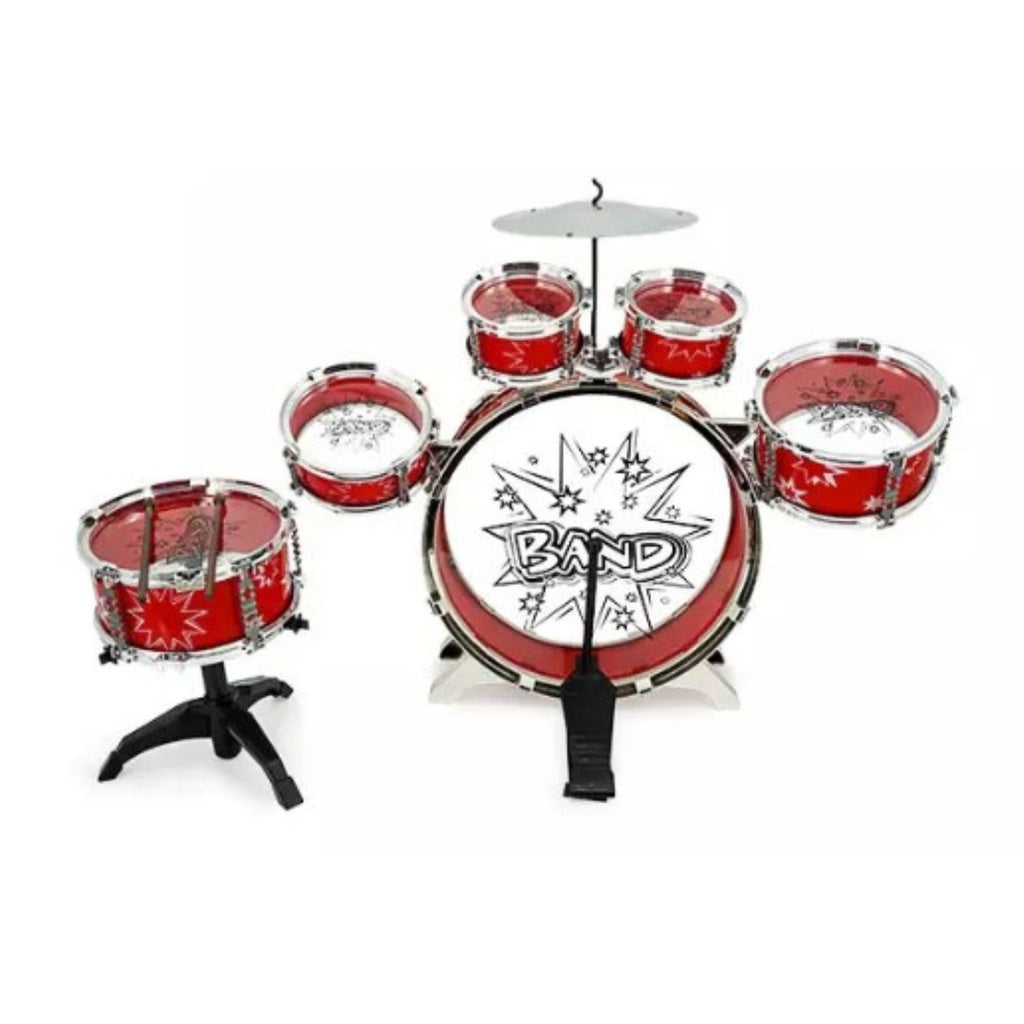 GOMINIMO Kids 6pcs Drum Set with Drummer Seat (Red) GO-KDS-100-BHP