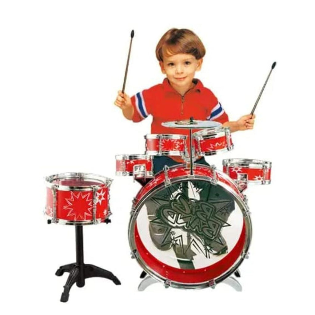 GOMINIMO Kids 6pcs Drum Set with Drummer Seat (Red) GO-KDS-100-BHP