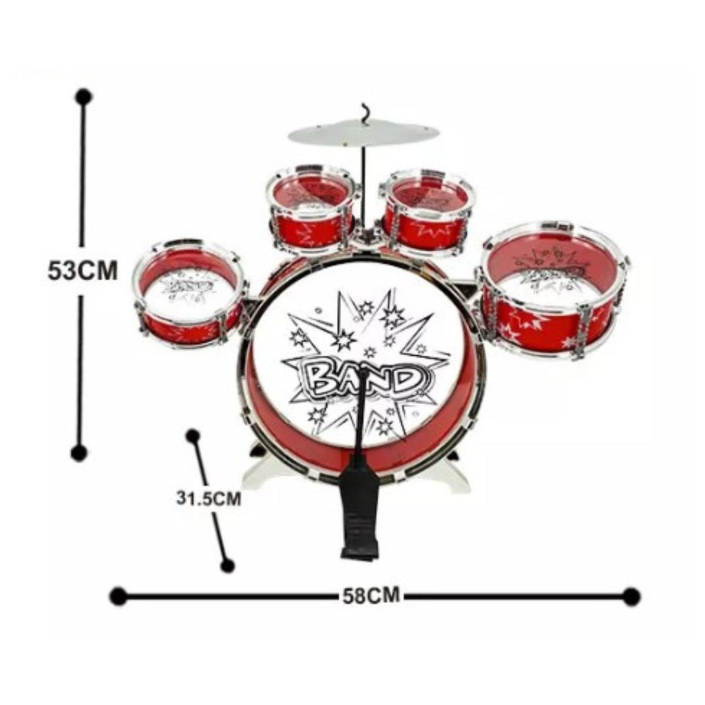 GOMINIMO Kids 6pcs Drum Set with Drummer Seat (Red) GO-KDS-100-BHP