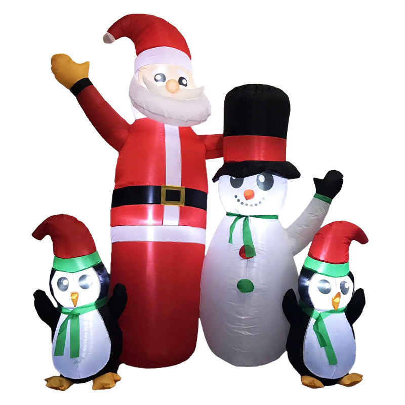 Festiss 1.8m Santa Snowman and Penguin Greeting Christmas Inflatable with LED