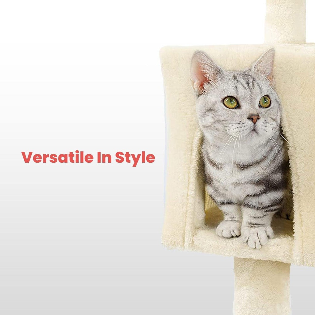 Floofi 155cm Plush Cat Condo Cat Tree Beige