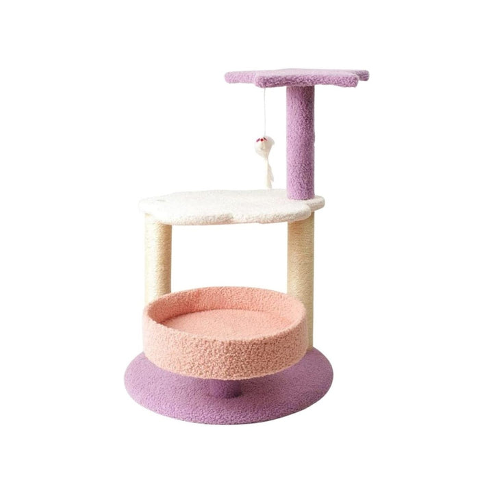 Floofi 61cm Galaxy Plush Scratching Post Cat Tree Pink Purple FI-CT-142-MM