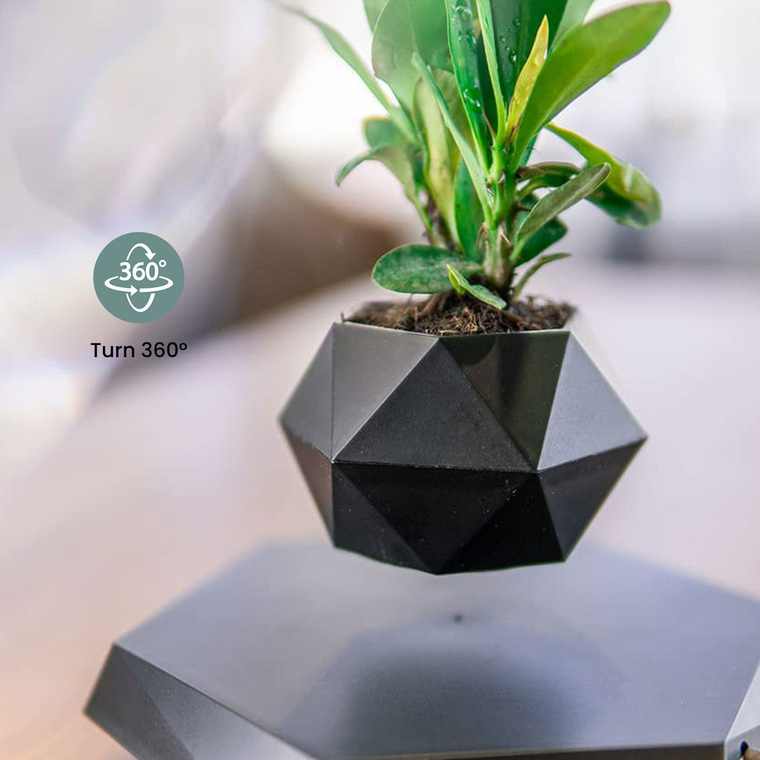 GOMINIMO Magnetic Levitating Plant Pot Black