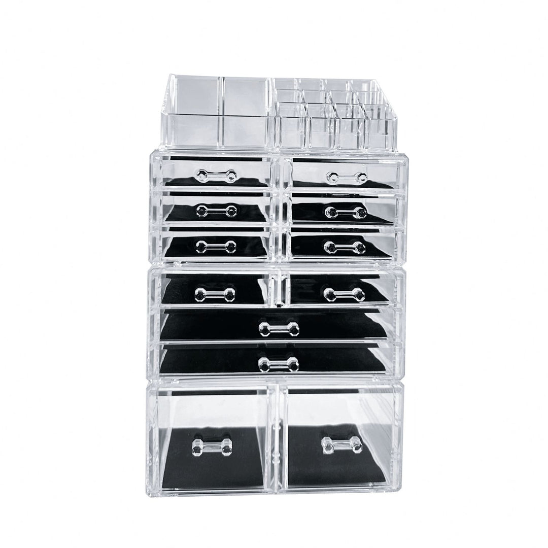 GOMINIMO Makeup Cosmetic Organizer With 12 Drawers (Clear)