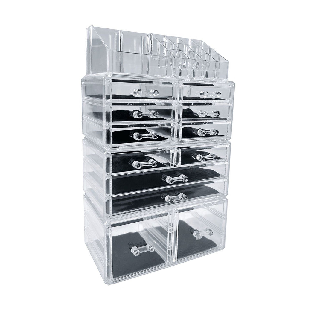 GOMINIMO Makeup Cosmetic Organizer With 12 Drawers (Clear)