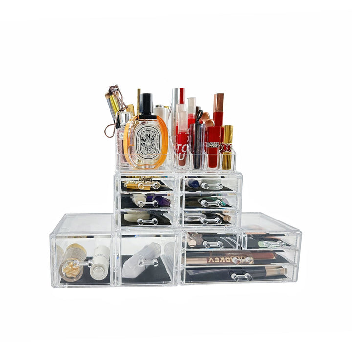 GOMINIMO Makeup Cosmetic Organizer With 12 Drawers (Clear)