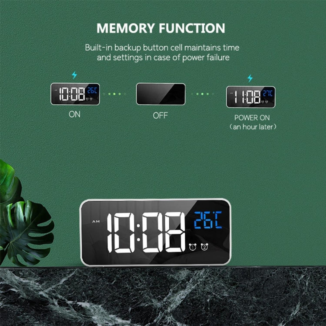 GOMINIMO Digital Clock Mirrored White