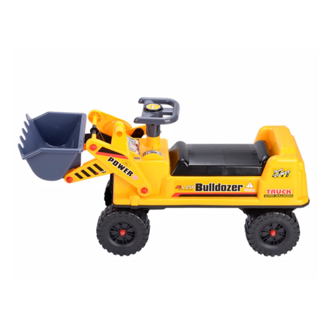 GOMINIMO Kids Ride On Bulldozer Digger Tractor Excavator Toy Car with Helmet