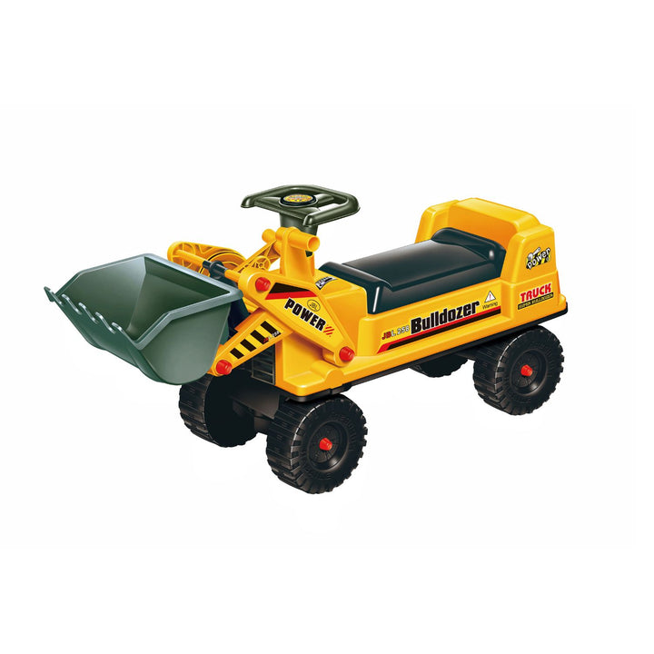 GOMINIMO Kids Ride On Bulldozer Digger Tractor Excavator Toy Car with Helmet