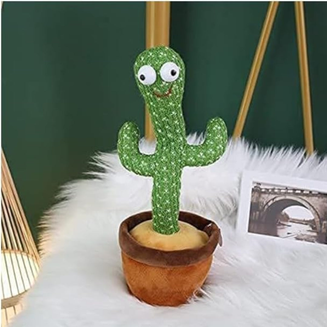 Gominimo Dancing Cactus Plush Toy Electronic Shake with Battery Operated Green