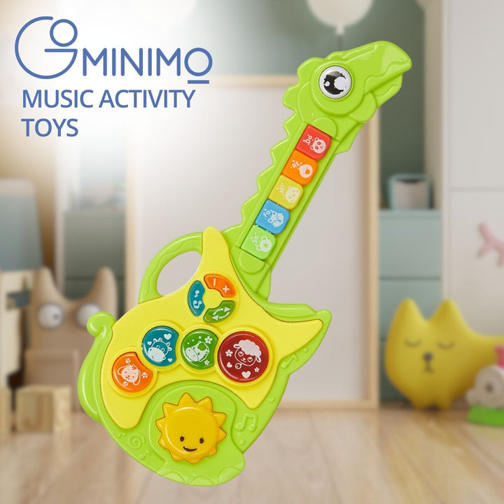 GOMINIMO Kids Musical Guitar Toys with Dinosaur Shape Design (Green)