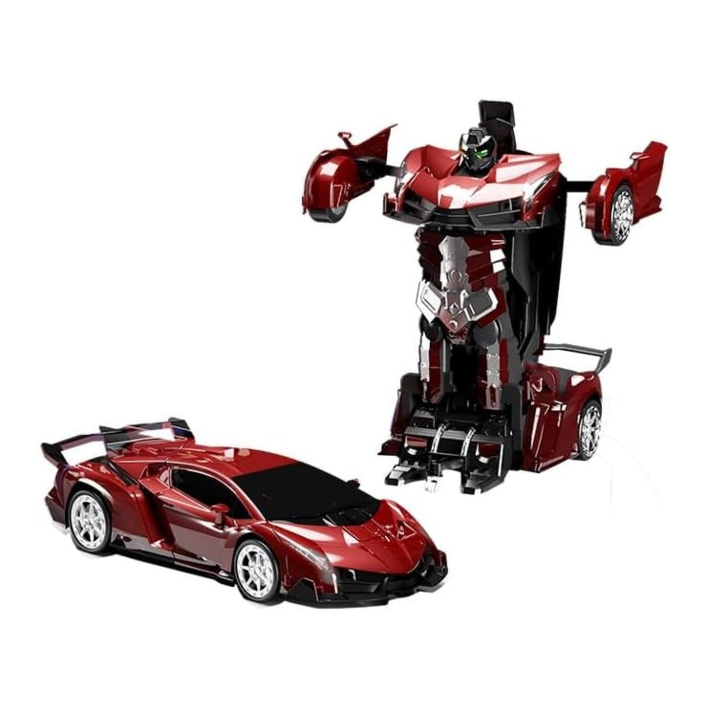 GOMINIMO Transform Car Robot Sport Car with Remote Control (Red)