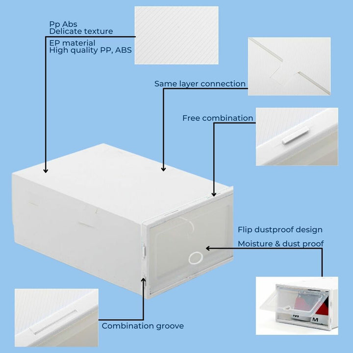 GOMINIMO Plastic Shoe Box 12pcs (White)