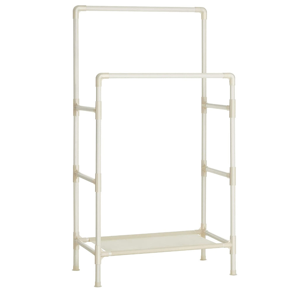 SONGMICS Metal Coat Rack with 2 Clothes Rails and Shelf