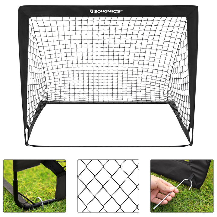 SONGMICS Set of 2 Portable Soccer Net 120cm Black