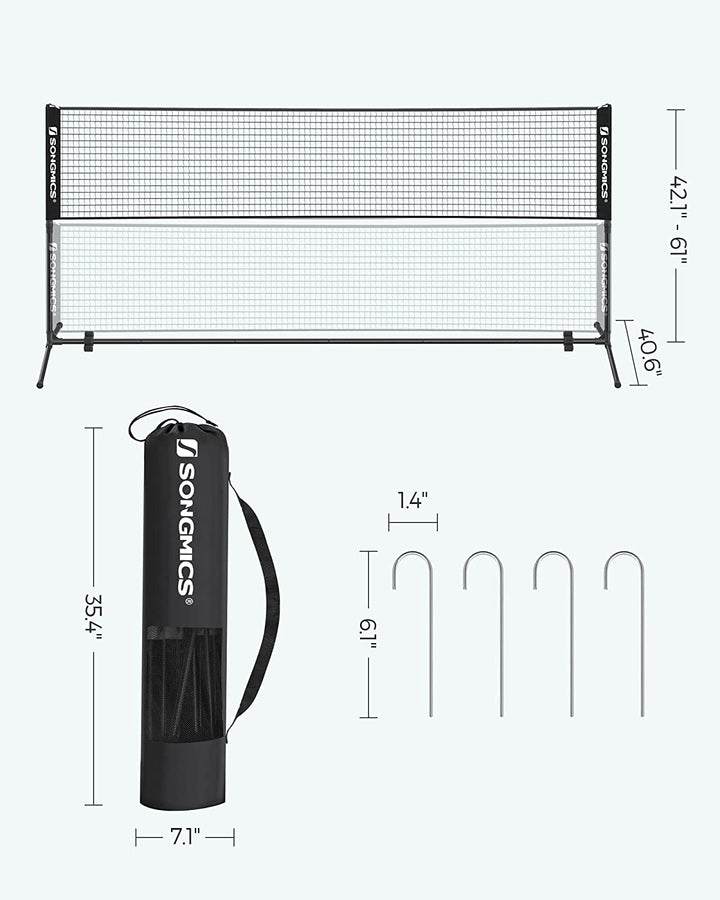 SONGMICS 3m Portable Tennis Badminton Net Black