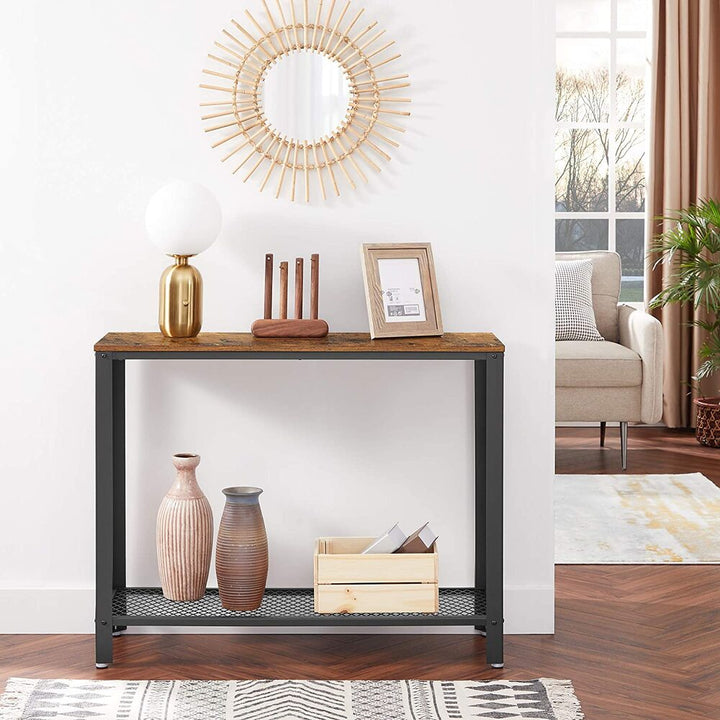 VASAGLE Console Table Rustic Brown and Black