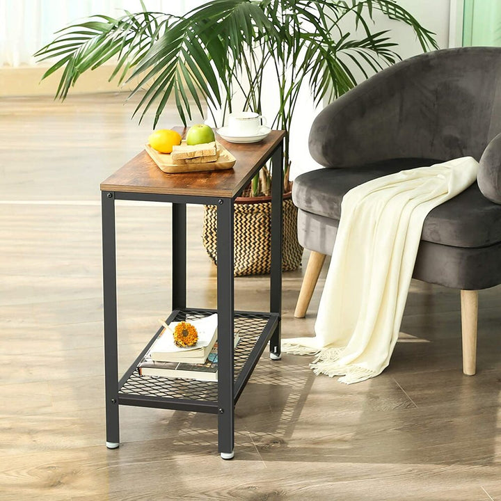 VASAGLE Industrial Side Table Rustic Brown