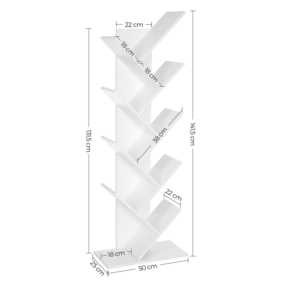 VASAGLE Tree Bookshelf 8 Tier White