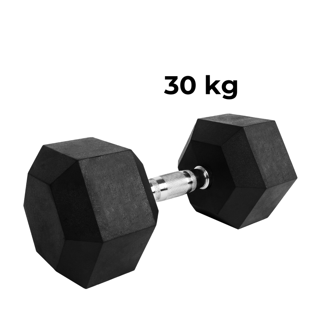 VERPEAK Rubber Hex Dumbbells 30kg -