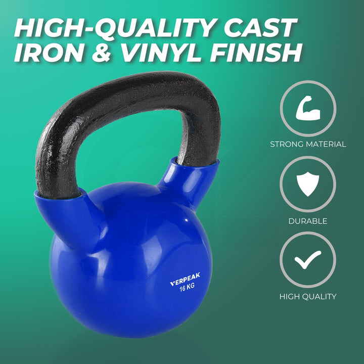 Verpeak Vinyl Kettlebell 16kg Blue