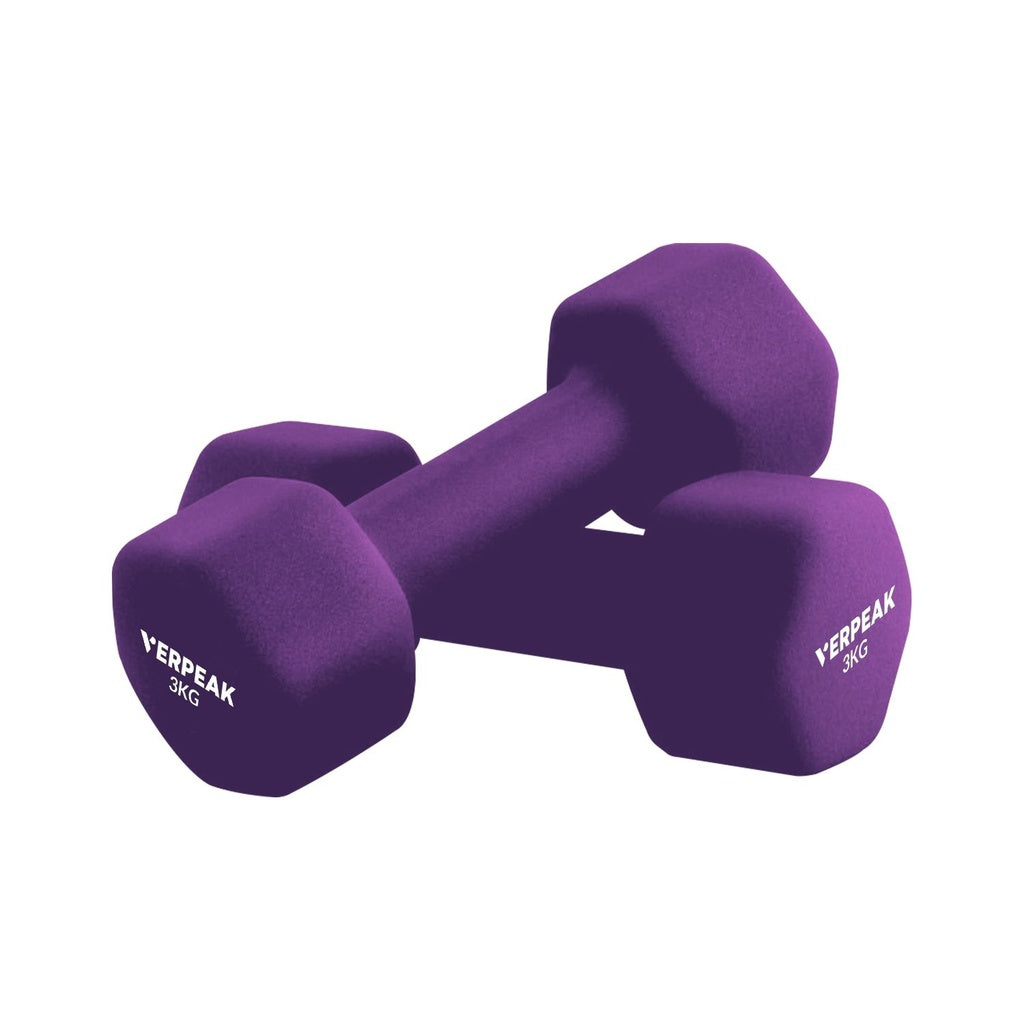 Verpeak Neoprene Dumbbell 3kg x 2 Purple