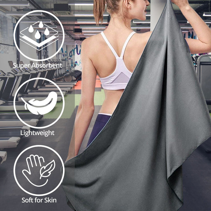 VERPEAK Quick Dry Gym Sport Towel 80*130CM (Grey)