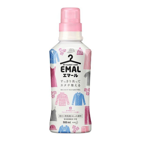 [6-PACK] Kao Japan EMAL Wool Real Silk Clothing Detergent 500ml( 2  Fragrances Available ) Fragrant and Floral