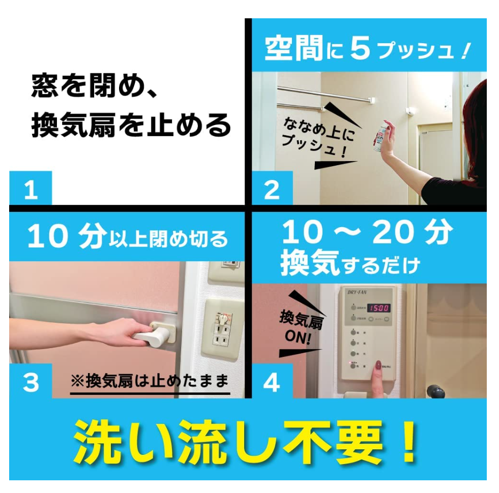 [6-PACK] KINCHO Japan Mildew spray for the bathroom 40ml