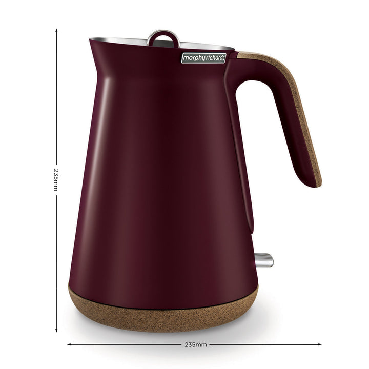 Morphy Richards 1.5L Aspect Kettle - Maroon with Cork-Effect Trim