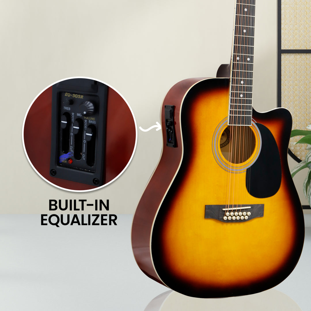 Karrera Acoustic Guitar 12-String with EQ - Sunburst