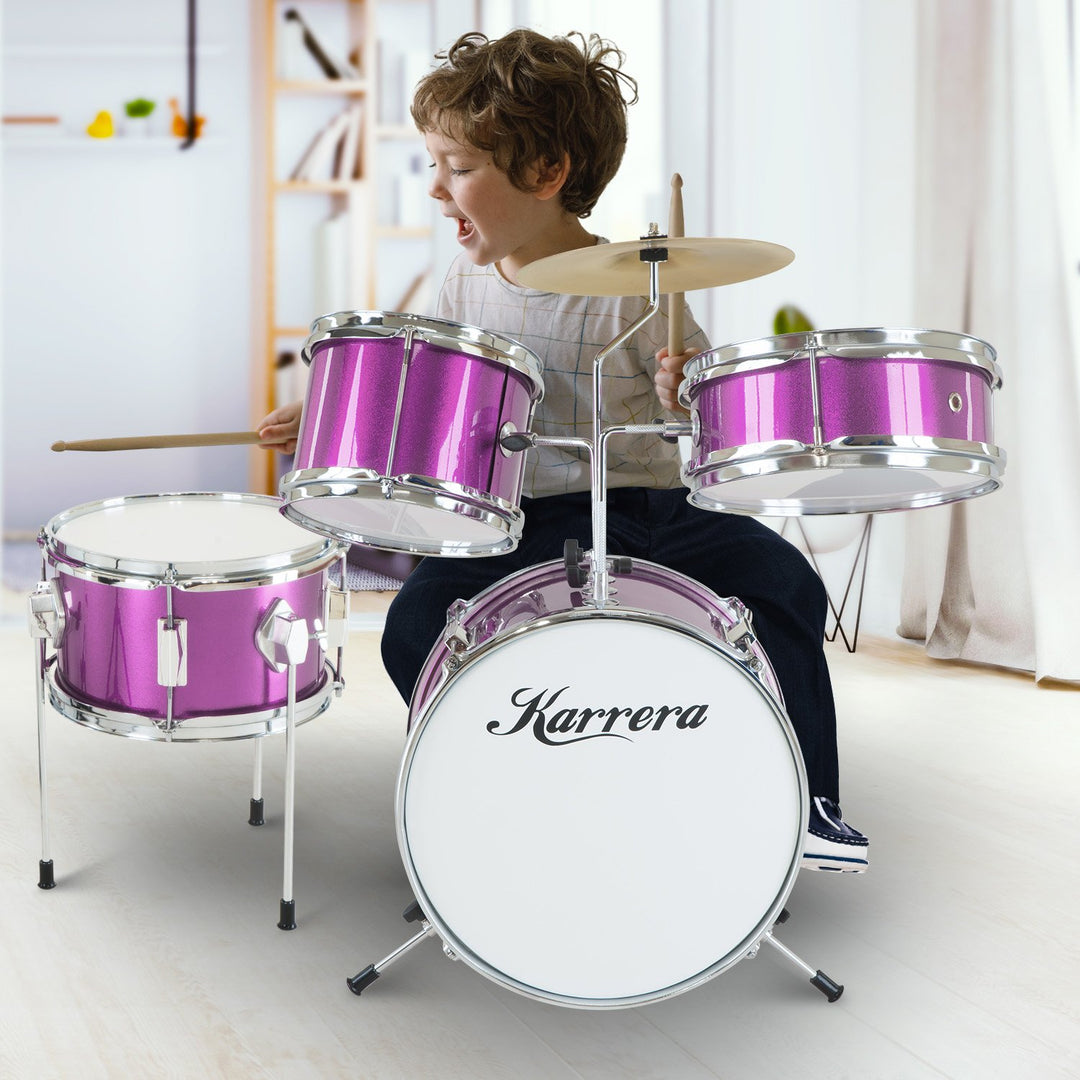 Karrera Childrens 4pc Drum Kit - Purple