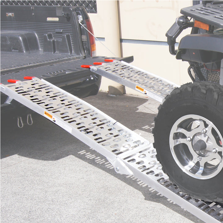 Rigg 2 x Aluminium ATV Loading Ramp Foldable - Silver