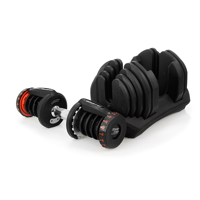 Powertrain 2x 40kg Powertrain Adjustable Dumbbells with Stand