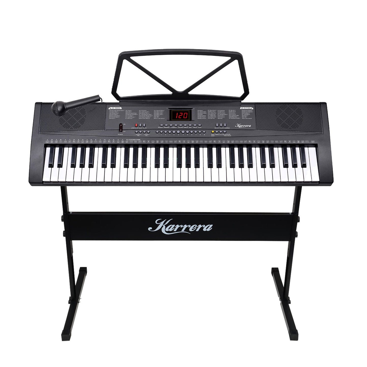 Karrera 61-Key Electronic Piano Keyboard 75cm with Stand - Black