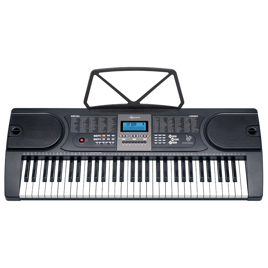 Karrera 61 Keys Electronic LED Keyboard Piano with Stand - Black