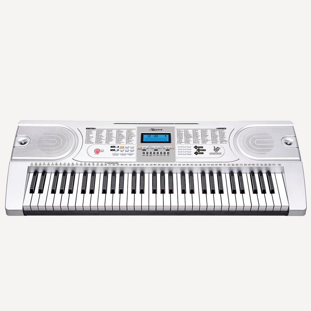 Karrera 61 Keys Electronic Keyboard Piano with Stand - Silver