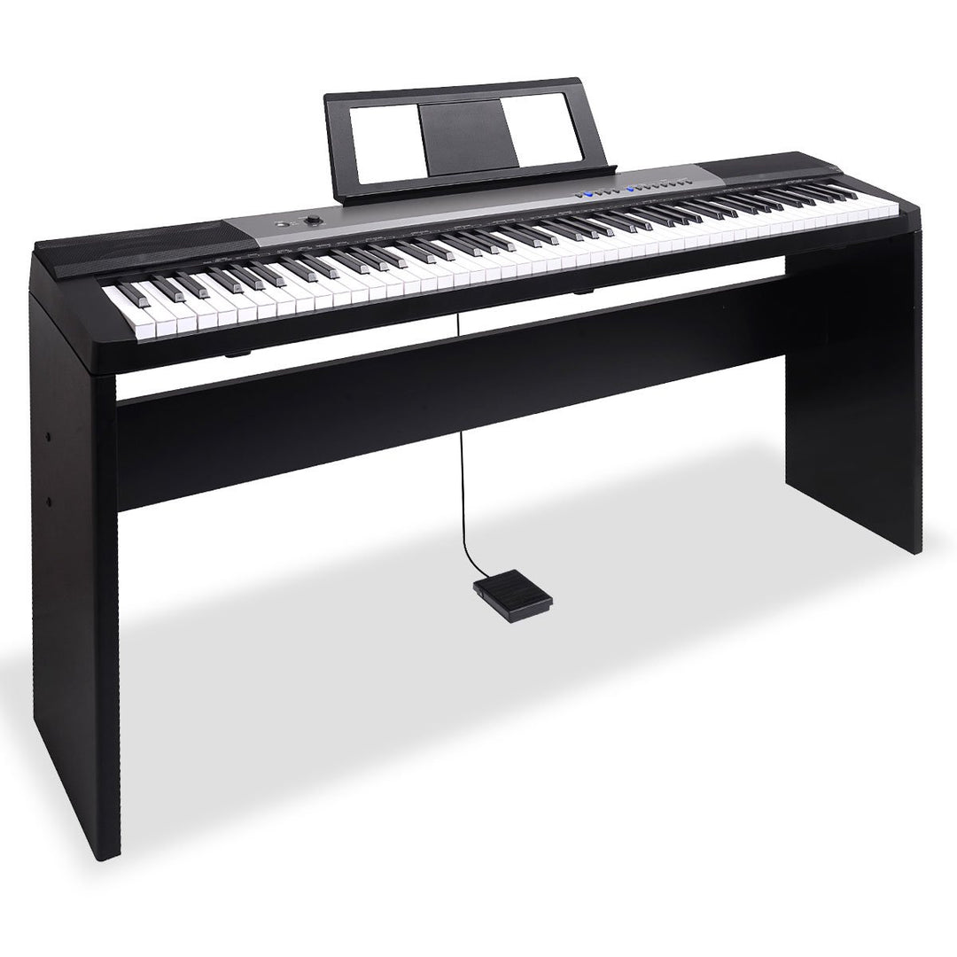 Karrera 88 Keys Electronic Keyboard Piano with Stand Black