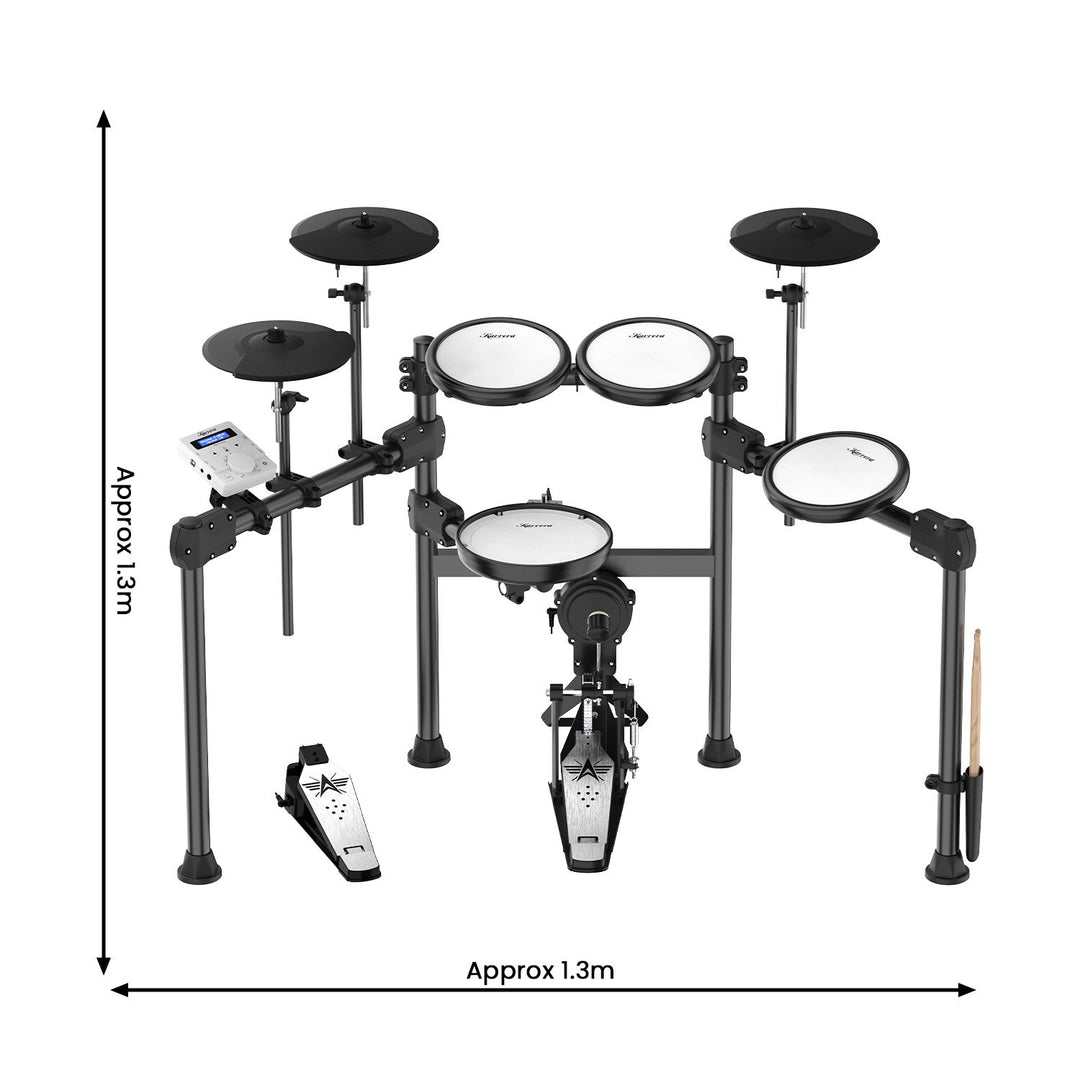 Karrera X23 Electronic Drum Kit With Quiet Mesh Drum Heads, Editable Sound Kits, Kick Pedal And Silicone Kick Drum, Usb Midi And 420 Sound