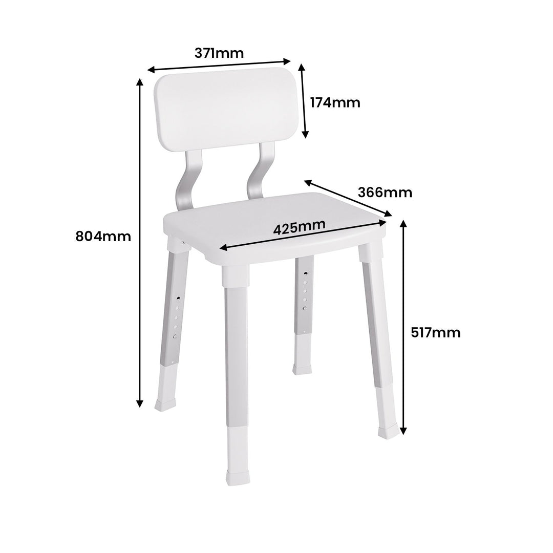 Evekare Deluxe Bathroom Chair With Back Support