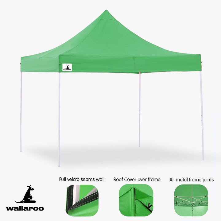 Wallaroo Gazebo Tent Marquee 3x3 Popup Outdoor - Green